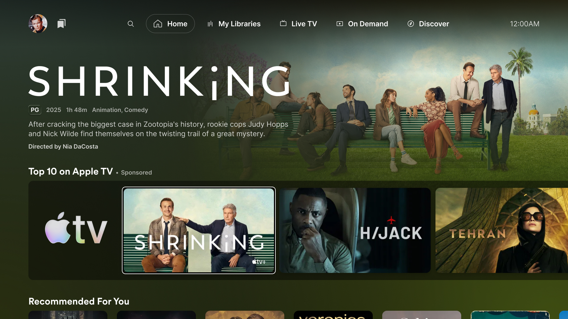TV Sponsored Hub example